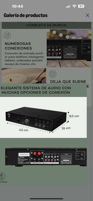 Amplificador Auna Bluetooth Negro