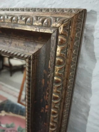 Espejo antiguo madera y cristal