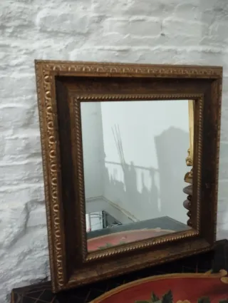 Espejo antiguo madera y cristal