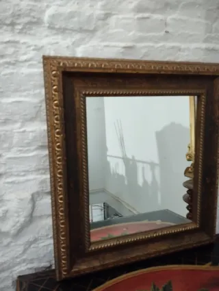 Espejo antiguo madera y cristal