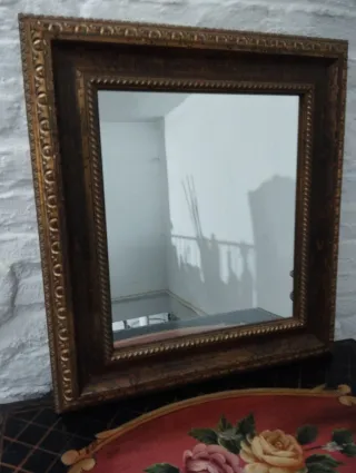 Espejo antiguo madera y cristal