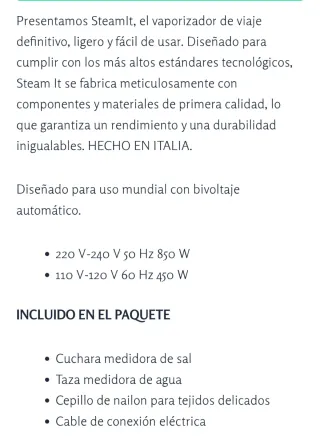 Plancha de vapor Steamit Made in Italy