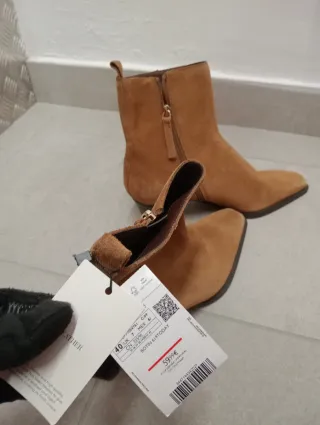 Botines Mango Tacón Marrón