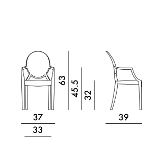 Sedia Lou Lou Ghost Kartell Trasparente