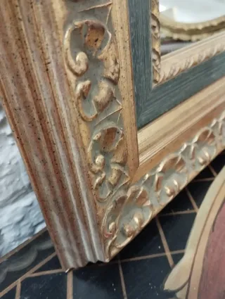 Espejo antiguo madera y cristal