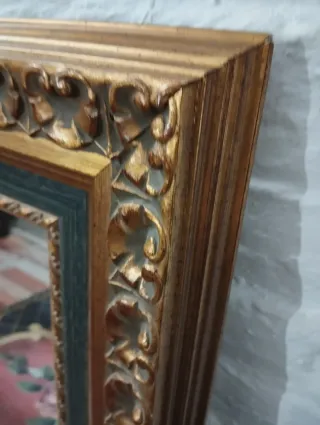 Espejo antiguo madera y cristal