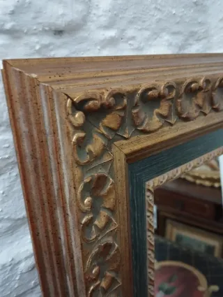 Espejo antiguo madera y cristal