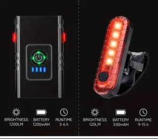Coppia Luci LED  Ricaricabili per bicicletta