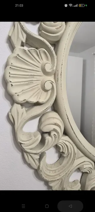 Espejo redondo (47cm diametro) decorativo con marc