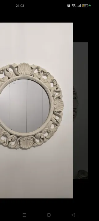 Espejo redondo (47cm diametro) decorativo con marc