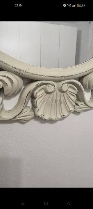 Espejo redondo (47cm diametro) decorativo con marc