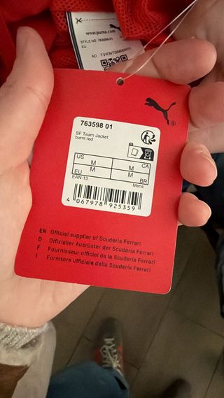 Chaqueta Ferrari F1 Cortavientos Roja