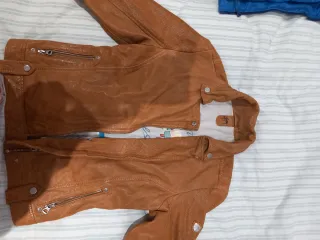 Cazadora Cuero Mujer Talla M Marrón