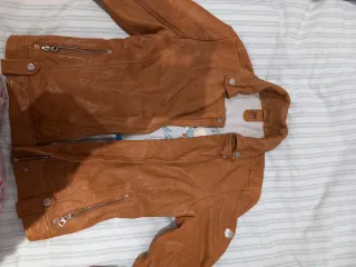 Cazadora Cuero Mujer Talla M Marrón