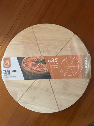 Tagliere tondo girevole in legno