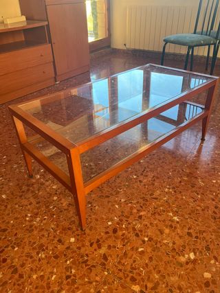 Mesa de centro madera y cristal