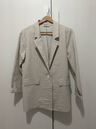 Blazer Rayas Beige sin etiqueta