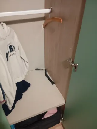 Armario verde de dos puertas