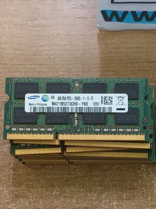 Memorias RAM PC3L SODIMM 4GB, 1.3v