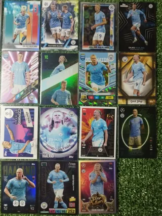 Lote 28 cartas Erling Haaland Topps Panini