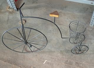 Figura Bicicleta Decorativa Metal y Madera