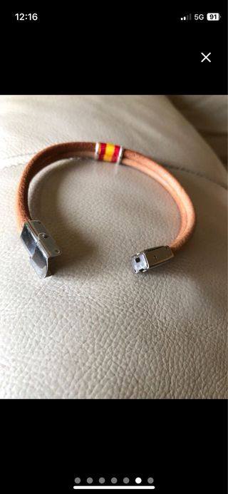 Pulsera cuero España bandera