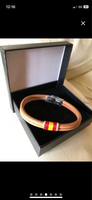 Pulsera cuero España bandera
