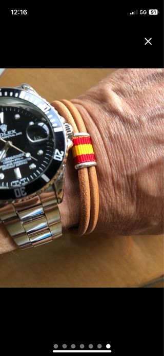 Pulsera cuero España bandera