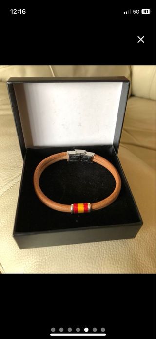 Pulsera cuero España bandera