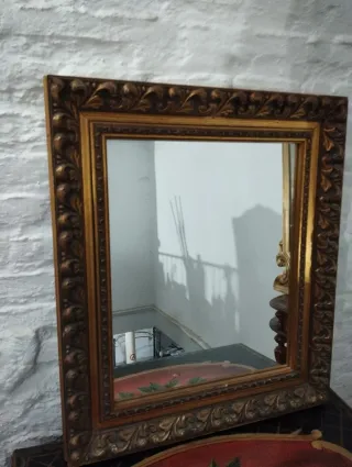 Espejo antiguo madera y cristal