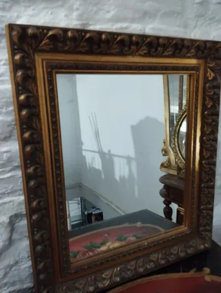 Espejo antiguo madera y cristal