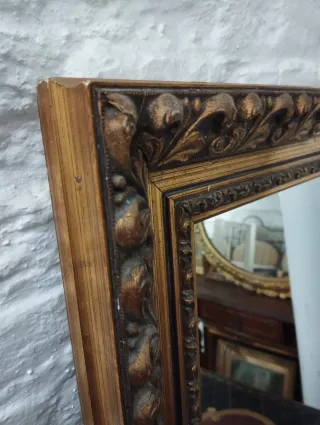 Espejo antiguo madera y cristal