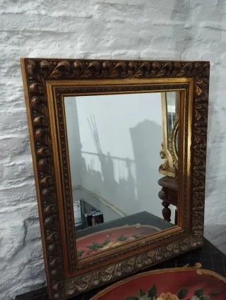 Espejo antiguo madera y cristal