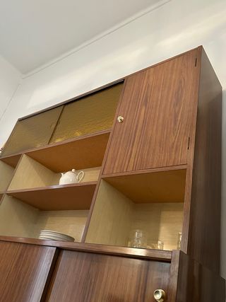 Mueble Comedor Madera y Cristal