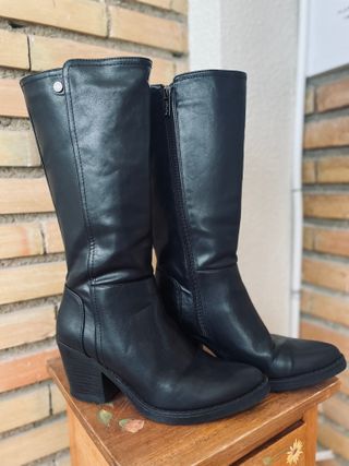 Botas Refresh Mujer Talla 39 Polipiel Negras