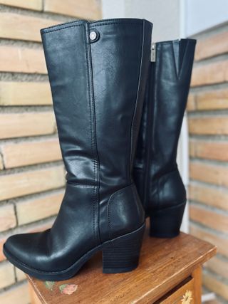 Botas Refresh Mujer Talla 39 Polipiel Negras