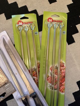 Conjunto Utensilios Barbacoa Madera y Metal