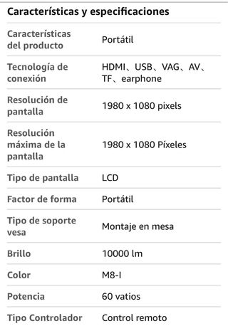 Mini Proyector Portátil Full HD