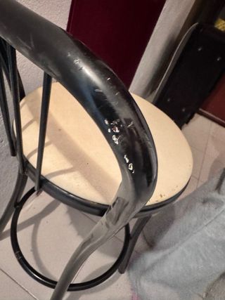 Lote 2 Sillas Altas Metal Beige/Negro