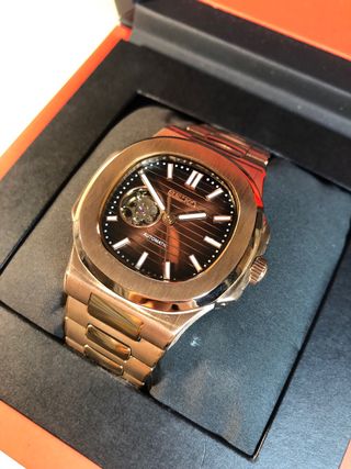 Seiko Mod - Nautilus “Open Heart” (Oro Rosa)