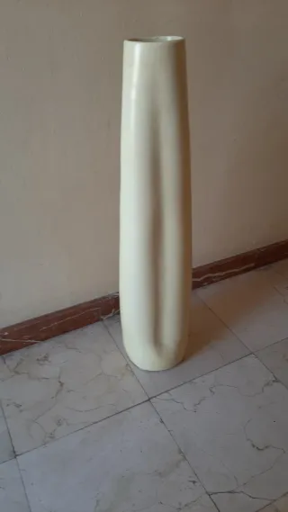 Búcaro Cerámico Decorativo Beige 75cm