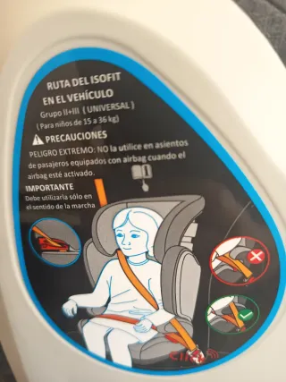 Silla coche Isofix Grupo II/III (15-36kg)