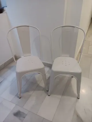 2 Sillas Metálicas Blancas