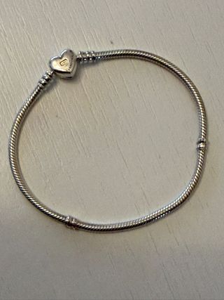 Pulsera Pandora Corazón Oro y Plata 21cm