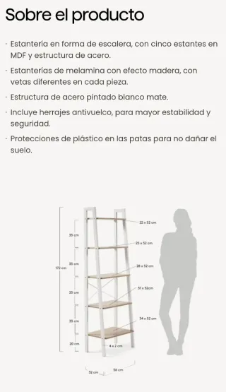 Estantería Kave Home Aarhus Escalera