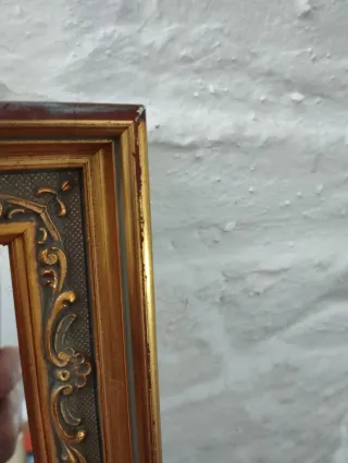 Espejo Antiguo Dorado Marco Madera