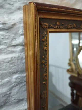 Espejo Antiguo Dorado Marco Madera