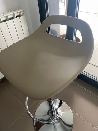 Pack 2 Sillas Altas Bar Beige/Plata