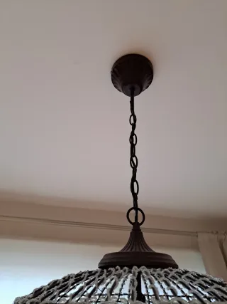 Lámpara colgante esfera cristal metal