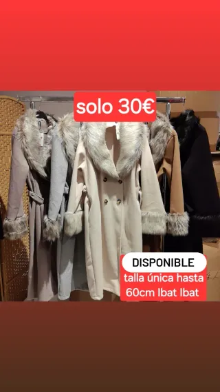 Abrigo talla única con pelo